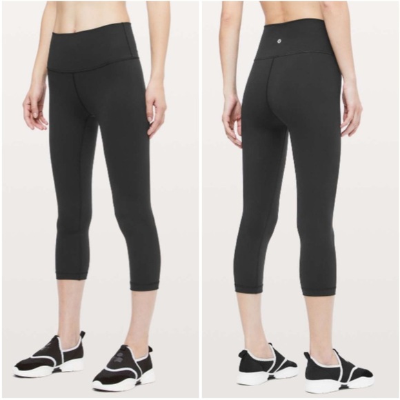 Lululemon Wunder Under Crop (Hi-Rise) *Full-On Luxtreme 21" Black Size 10 W6ATTS - Picture 1 of 12